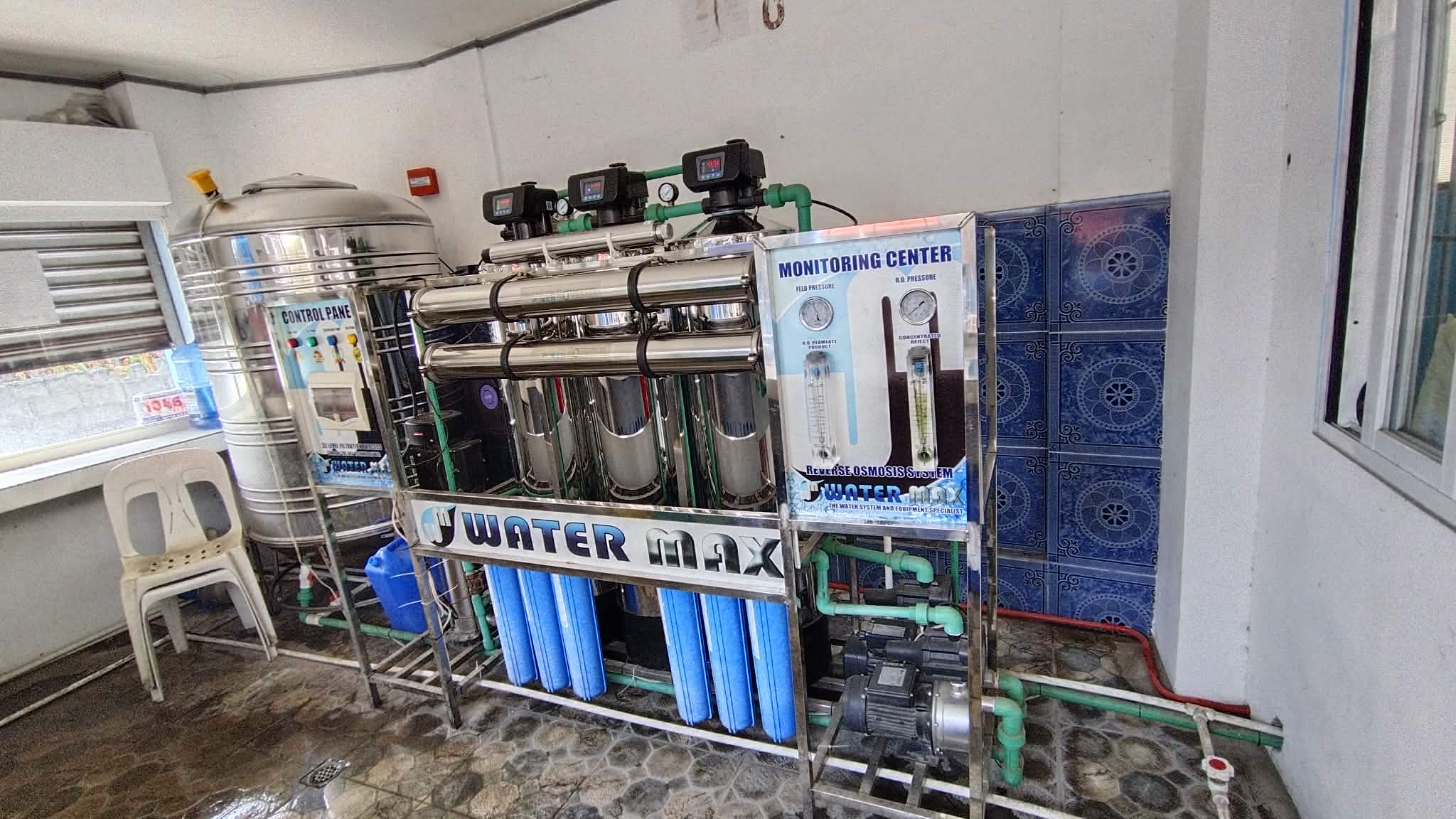 Clean purified water being filled